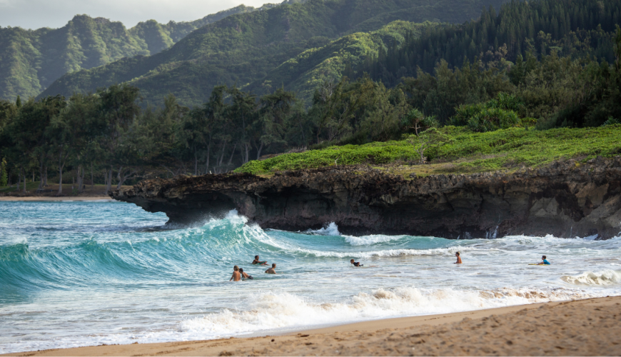 Surfing scene