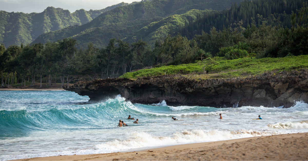 Surfing scene